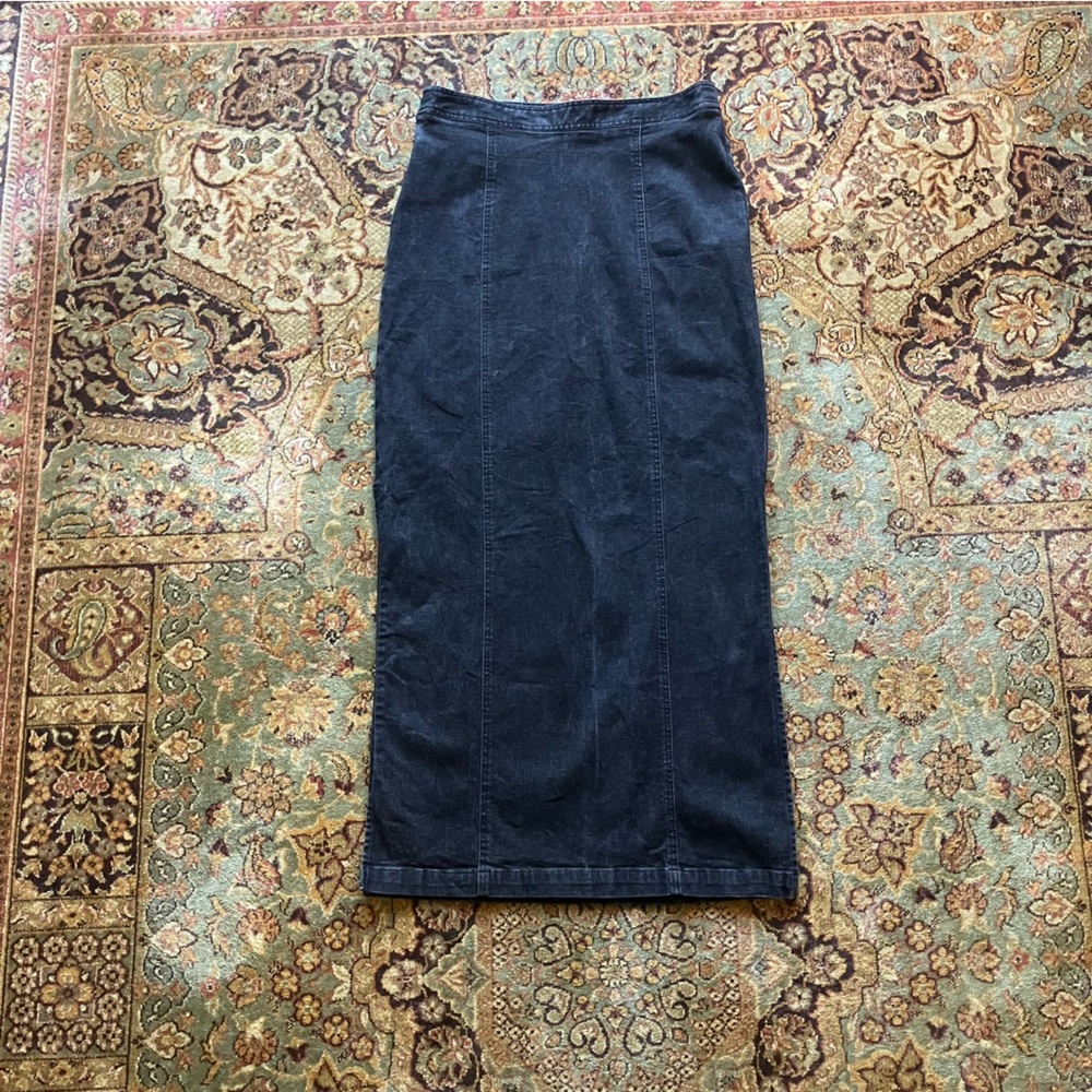 Vintage Smart Set Black Denim Maxi Skirt